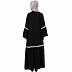 Front open abaya with Bell sleeves- Black
